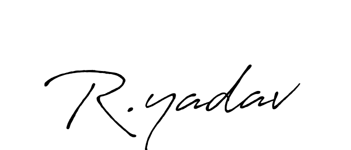 Create a beautiful signature design for name R.yadav. With this signature (Antro_Vectra_Bolder) fonts, you can make a handwritten signature for free. R.yadav signature style 7 images and pictures png