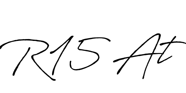 Make a beautiful signature design for name R15 At. With this signature (Antro_Vectra_Bolder) style, you can create a handwritten signature for free. R15 At signature style 7 images and pictures png