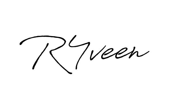 How to make R4veen name signature. Use Antro_Vectra_Bolder style for creating short signs online. This is the latest handwritten sign. R4veen signature style 7 images and pictures png