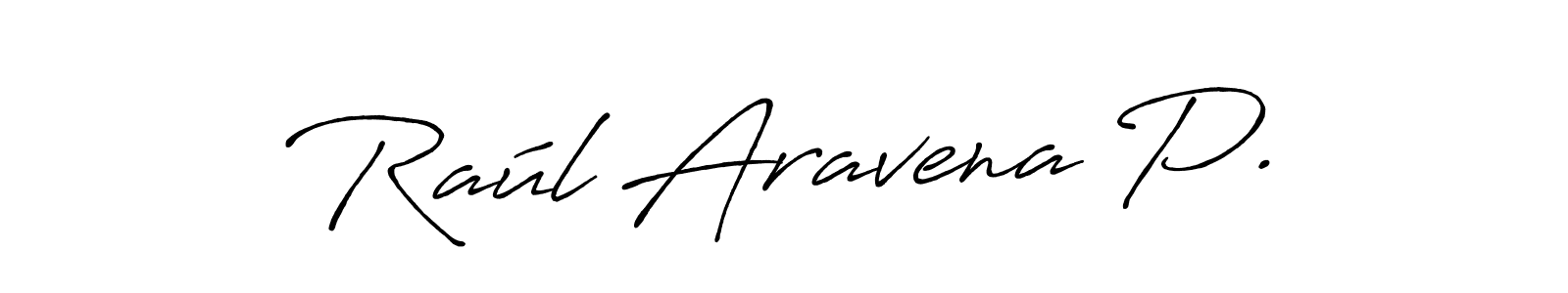 Design your own signature with our free online signature maker. With this signature software, you can create a handwritten (Antro_Vectra_Bolder) signature for name Raúl Aravena P.. Raúl Aravena P. signature style 7 images and pictures png