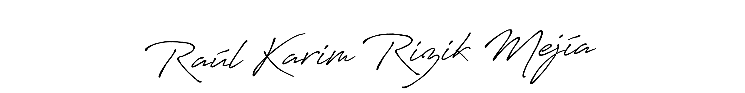 How to Draw Raúl Karim Rizik Mejía signature style? Antro_Vectra_Bolder is a latest design signature styles for name Raúl Karim Rizik Mejía. Raúl Karim Rizik Mejía signature style 7 images and pictures png