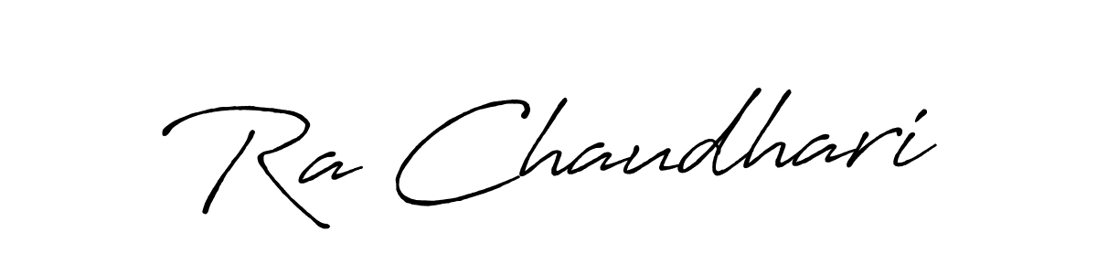 Antro_Vectra_Bolder is a professional signature style that is perfect for those who want to add a touch of class to their signature. It is also a great choice for those who want to make their signature more unique. Get Ra Chaudhari name to fancy signature for free. Ra Chaudhari signature style 7 images and pictures png