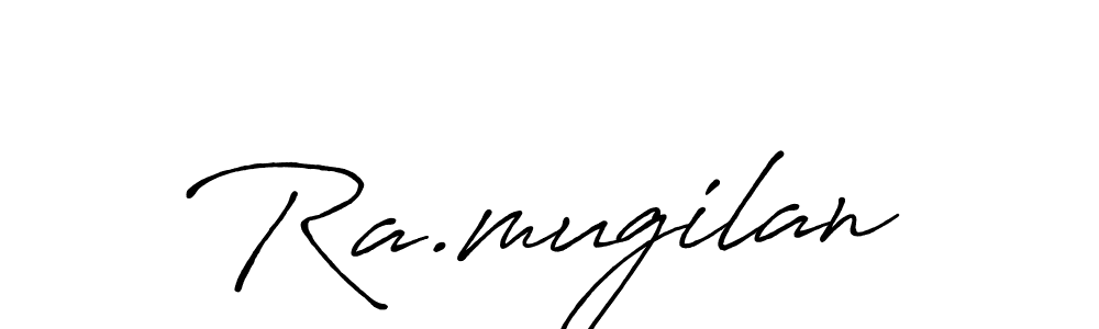 Antro_Vectra_Bolder is a professional signature style that is perfect for those who want to add a touch of class to their signature. It is also a great choice for those who want to make their signature more unique. Get Ra.mugilan name to fancy signature for free. Ra.mugilan signature style 7 images and pictures png