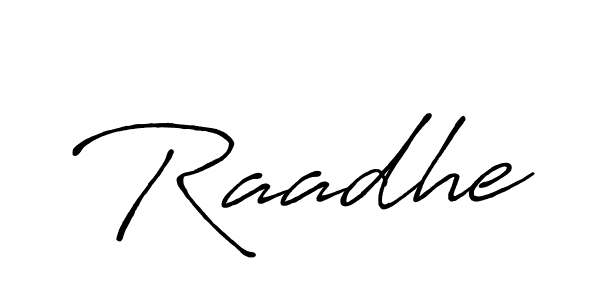 Use a signature maker to create a handwritten signature online. With this signature software, you can design (Antro_Vectra_Bolder) your own signature for name Raadhe. Raadhe signature style 7 images and pictures png