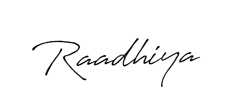 How to make Raadhiya name signature. Use Antro_Vectra_Bolder style for creating short signs online. This is the latest handwritten sign. Raadhiya signature style 7 images and pictures png