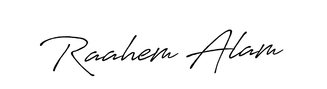 Create a beautiful signature design for name Raahem Alam. With this signature (Antro_Vectra_Bolder) fonts, you can make a handwritten signature for free. Raahem Alam signature style 7 images and pictures png