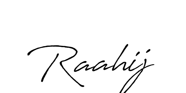 Use a signature maker to create a handwritten signature online. With this signature software, you can design (Antro_Vectra_Bolder) your own signature for name Raahij. Raahij signature style 7 images and pictures png