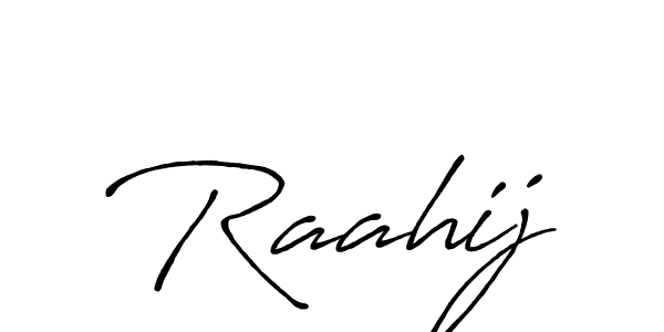 Use a signature maker to create a handwritten signature online. With this signature software, you can design (Antro_Vectra_Bolder) your own signature for name Raahij. Raahij signature style 7 images and pictures png