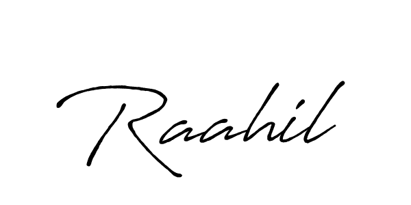 Create a beautiful signature design for name Raahil. With this signature (Antro_Vectra_Bolder) fonts, you can make a handwritten signature for free. Raahil signature style 7 images and pictures png