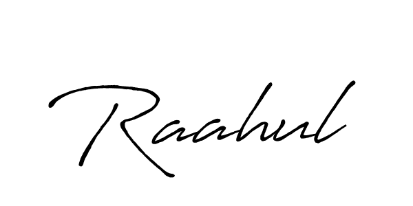Create a beautiful signature design for name Raahul. With this signature (Antro_Vectra_Bolder) fonts, you can make a handwritten signature for free. Raahul signature style 7 images and pictures png