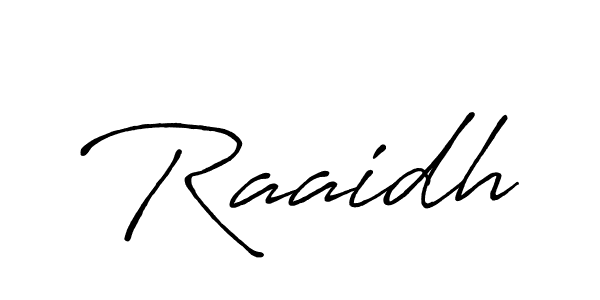 Make a beautiful signature design for name Raaidh. With this signature (Antro_Vectra_Bolder) style, you can create a handwritten signature for free. Raaidh signature style 7 images and pictures png