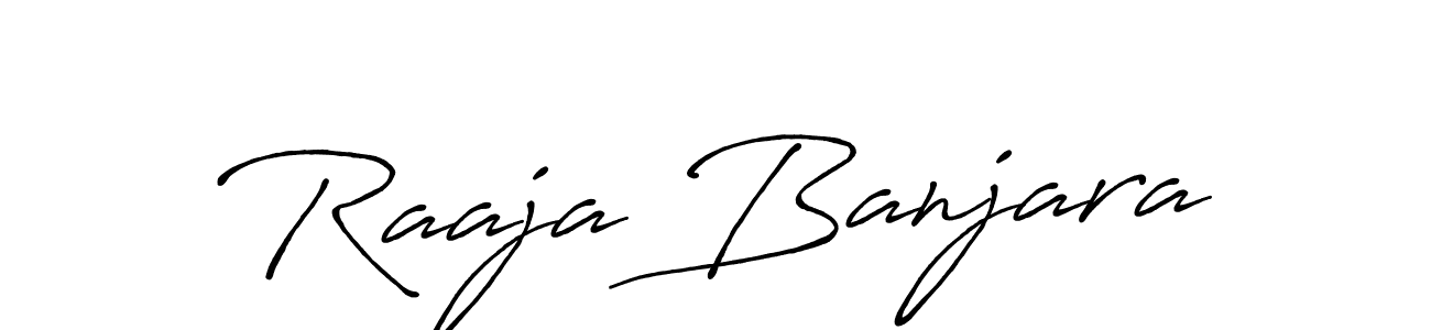 Make a beautiful signature design for name Raaja Banjara. With this signature (Antro_Vectra_Bolder) style, you can create a handwritten signature for free. Raaja Banjara signature style 7 images and pictures png
