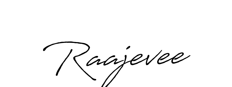 Make a beautiful signature design for name Raajevee. With this signature (Antro_Vectra_Bolder) style, you can create a handwritten signature for free. Raajevee signature style 7 images and pictures png