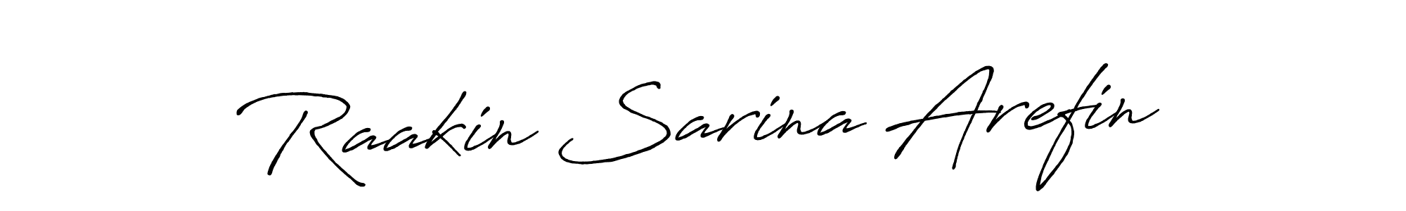 Raakin Sarina Arefin stylish signature style. Best Handwritten Sign (Antro_Vectra_Bolder) for my name. Handwritten Signature Collection Ideas for my name Raakin Sarina Arefin. Raakin Sarina Arefin signature style 7 images and pictures png