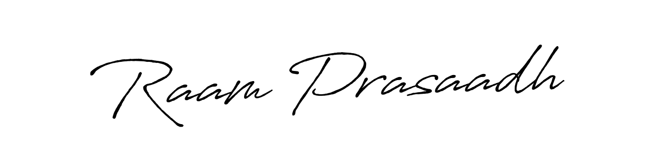 if you are searching for the best signature style for your name Raam Prasaadh. so please give up your signature search. here we have designed multiple signature styles  using Antro_Vectra_Bolder. Raam Prasaadh signature style 7 images and pictures png