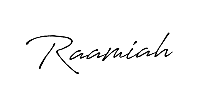 Also You can easily find your signature by using the search form. We will create Raamiah name handwritten signature images for you free of cost using Antro_Vectra_Bolder sign style. Raamiah signature style 7 images and pictures png