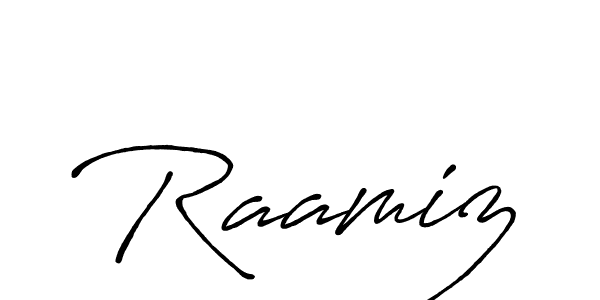 Make a beautiful signature design for name Raamiz. With this signature (Antro_Vectra_Bolder) style, you can create a handwritten signature for free. Raamiz signature style 7 images and pictures png