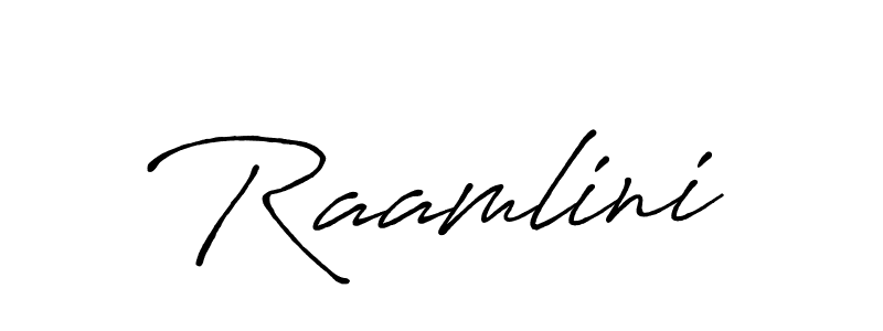 Raamlini stylish signature style. Best Handwritten Sign (Antro_Vectra_Bolder) for my name. Handwritten Signature Collection Ideas for my name Raamlini. Raamlini signature style 7 images and pictures png