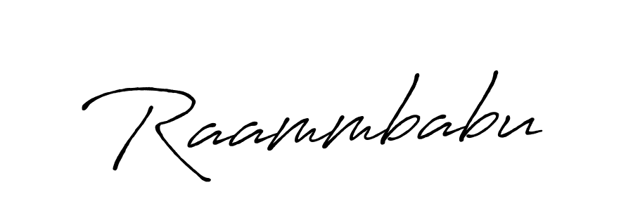 Use a signature maker to create a handwritten signature online. With this signature software, you can design (Antro_Vectra_Bolder) your own signature for name Raammbabu. Raammbabu signature style 7 images and pictures png