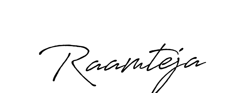 Similarly Antro_Vectra_Bolder is the best handwritten signature design. Signature creator online .You can use it as an online autograph creator for name Raamteja. Raamteja signature style 7 images and pictures png