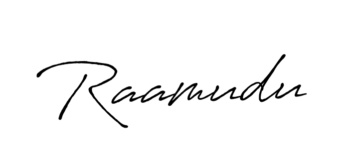 Use a signature maker to create a handwritten signature online. With this signature software, you can design (Antro_Vectra_Bolder) your own signature for name Raamudu. Raamudu signature style 7 images and pictures png