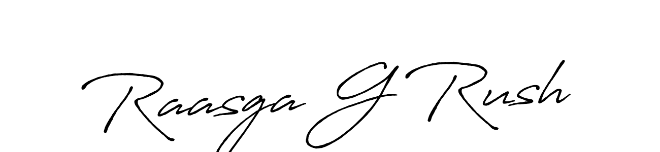 Make a beautiful signature design for name Raasga G Rush. With this signature (Antro_Vectra_Bolder) style, you can create a handwritten signature for free. Raasga G Rush signature style 7 images and pictures png