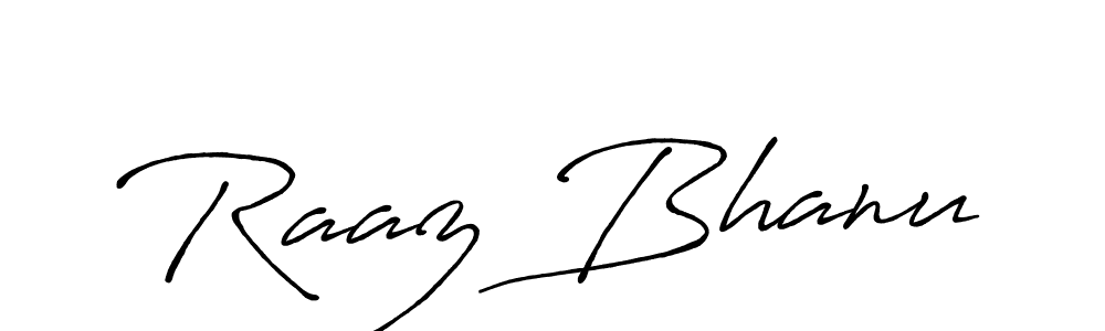 Antro_Vectra_Bolder is a professional signature style that is perfect for those who want to add a touch of class to their signature. It is also a great choice for those who want to make their signature more unique. Get Raaz Bhanu name to fancy signature for free. Raaz Bhanu signature style 7 images and pictures png