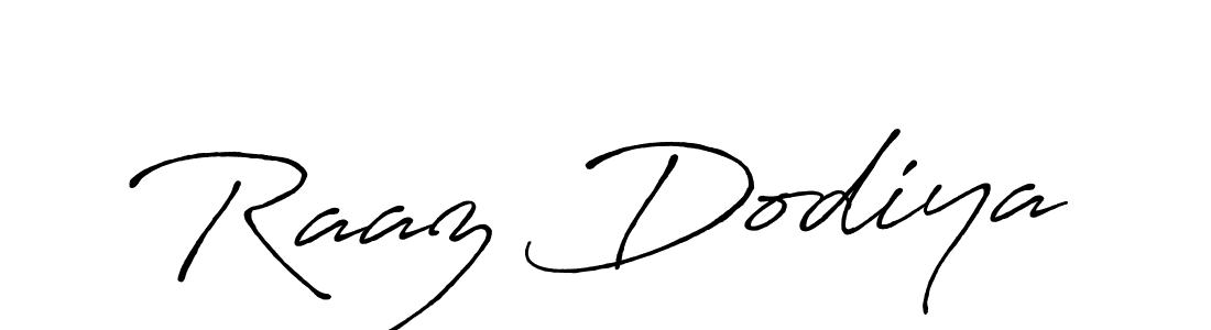 Raaz Dodiya stylish signature style. Best Handwritten Sign (Antro_Vectra_Bolder) for my name. Handwritten Signature Collection Ideas for my name Raaz Dodiya. Raaz Dodiya signature style 7 images and pictures png