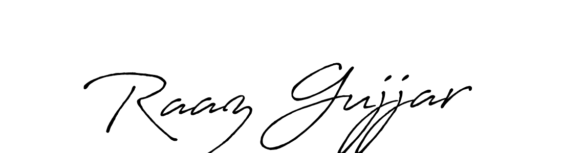 if you are searching for the best signature style for your name Raaz Gujjar. so please give up your signature search. here we have designed multiple signature styles  using Antro_Vectra_Bolder. Raaz Gujjar signature style 7 images and pictures png