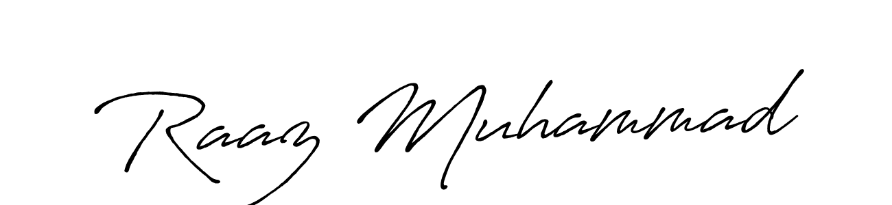 Antro_Vectra_Bolder is a professional signature style that is perfect for those who want to add a touch of class to their signature. It is also a great choice for those who want to make their signature more unique. Get Raaz Muhammad name to fancy signature for free. Raaz Muhammad signature style 7 images and pictures png