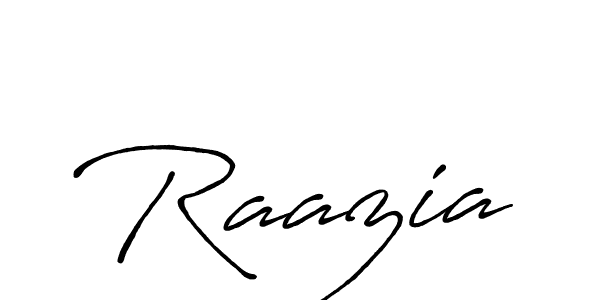 Use a signature maker to create a handwritten signature online. With this signature software, you can design (Antro_Vectra_Bolder) your own signature for name Raazia. Raazia signature style 7 images and pictures png