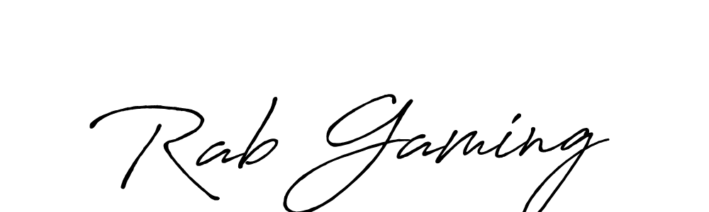 Also we have Rab Gaming name is the best signature style. Create professional handwritten signature collection using Antro_Vectra_Bolder autograph style. Rab Gaming signature style 7 images and pictures png