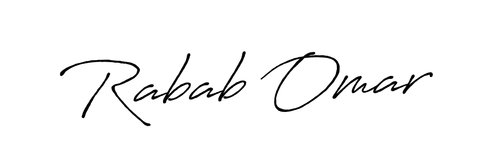 The best way (Antro_Vectra_Bolder) to make a short signature is to pick only two or three words in your name. The name Rabab Omar include a total of six letters. For converting this name. Rabab Omar signature style 7 images and pictures png