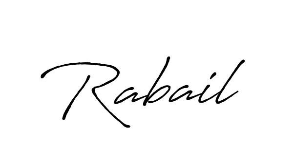 Use a signature maker to create a handwritten signature online. With this signature software, you can design (Antro_Vectra_Bolder) your own signature for name Rabail. Rabail signature style 7 images and pictures png