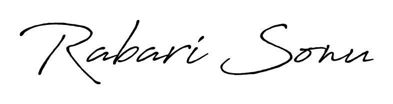 A stylish, flowing autograph style designed for name Rabari Sonu using Antro_Vectra_Bolder typography. Perfect for digital creative projects. Rabari Sonu signature style 7 images and pictures png