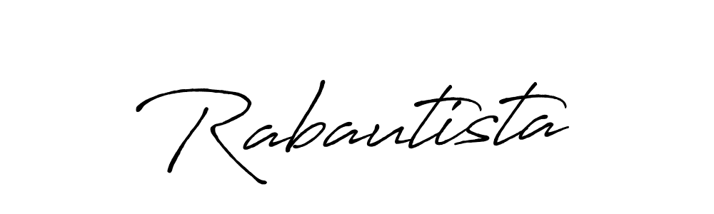 How to make Rabautista name signature. Use Antro_Vectra_Bolder style for creating short signs online. This is the latest handwritten sign. Rabautista signature style 7 images and pictures png