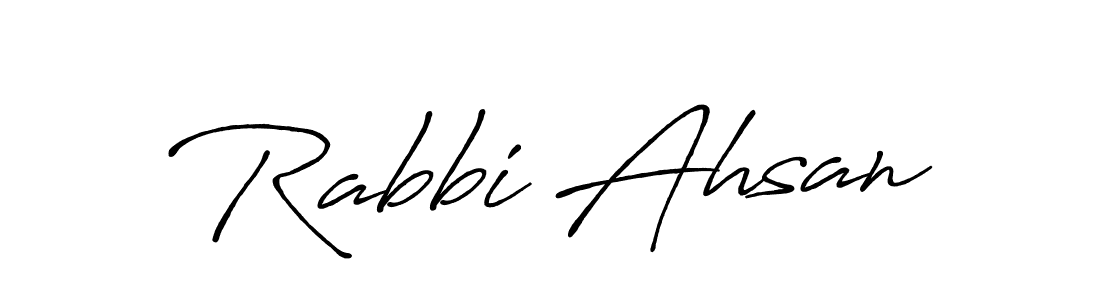 Make a beautiful signature design for name Rabbi Ahsan. With this signature (Antro_Vectra_Bolder) style, you can create a handwritten signature for free. Rabbi Ahsan signature style 7 images and pictures png