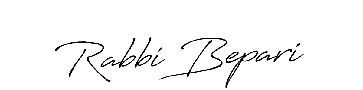 Create a beautiful signature design for name Rabbi Bepari. With this signature (Antro_Vectra_Bolder) fonts, you can make a handwritten signature for free. Rabbi Bepari signature style 7 images and pictures png