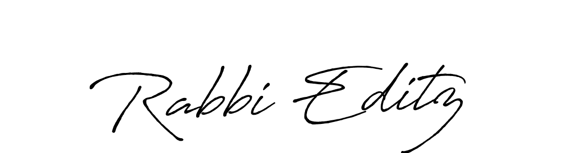 How to make Rabbi Editz name signature. Use Antro_Vectra_Bolder style for creating short signs online. This is the latest handwritten sign. Rabbi Editz signature style 7 images and pictures png