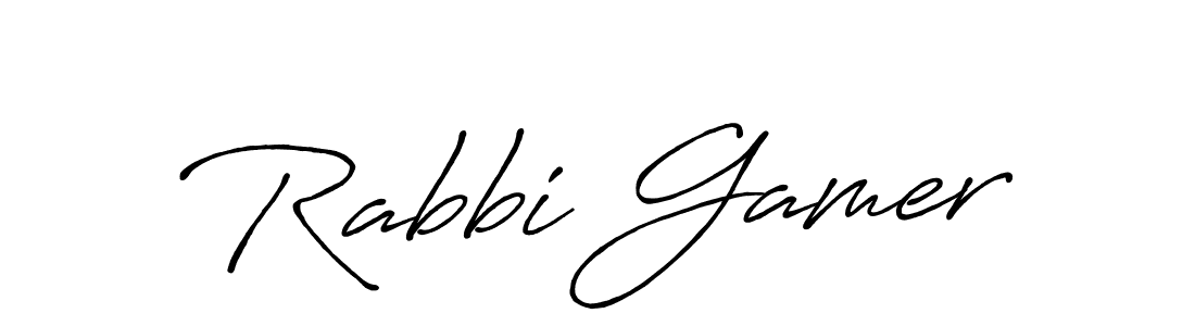 It looks lik you need a new signature style for name Rabbi Gamer. Design unique handwritten (Antro_Vectra_Bolder) signature with our free signature maker in just a few clicks. Rabbi Gamer signature style 7 images and pictures png