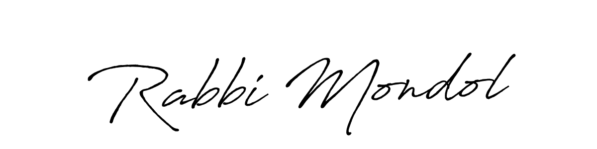 Create a beautiful signature design for name Rabbi Mondol. With this signature (Antro_Vectra_Bolder) fonts, you can make a handwritten signature for free. Rabbi Mondol signature style 7 images and pictures png