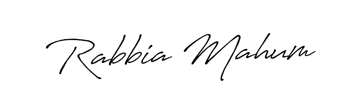 How to make Rabbia Mahum name signature. Use Antro_Vectra_Bolder style for creating short signs online. This is the latest handwritten sign. Rabbia Mahum signature style 7 images and pictures png