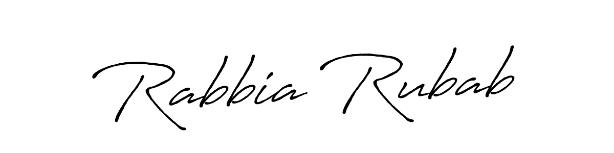 How to make Rabbia Rubab name signature. Use Antro_Vectra_Bolder style for creating short signs online. This is the latest handwritten sign. Rabbia Rubab signature style 7 images and pictures png