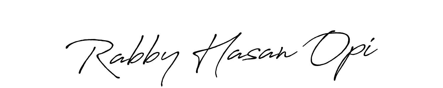if you are searching for the best signature style for your name Rabby Hasan Opi. so please give up your signature search. here we have designed multiple signature styles  using Antro_Vectra_Bolder. Rabby Hasan Opi signature style 7 images and pictures png
