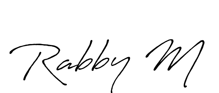 Rabby M stylish signature style. Best Handwritten Sign (Antro_Vectra_Bolder) for my name. Handwritten Signature Collection Ideas for my name Rabby M. Rabby M signature style 7 images and pictures png