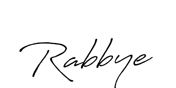 Make a beautiful signature design for name Rabbye. With this signature (Antro_Vectra_Bolder) style, you can create a handwritten signature for free. Rabbye signature style 7 images and pictures png