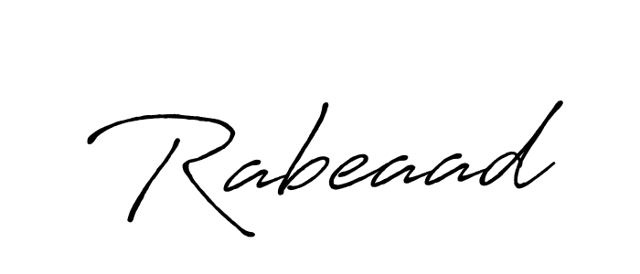 Use a signature maker to create a handwritten signature online. With this signature software, you can design (Antro_Vectra_Bolder) your own signature for name Rabeaad. Rabeaad signature style 7 images and pictures png