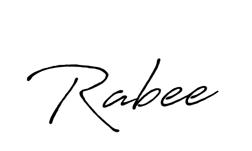 How to make Rabee name signature. Use Antro_Vectra_Bolder style for creating short signs online. This is the latest handwritten sign. Rabee signature style 7 images and pictures png