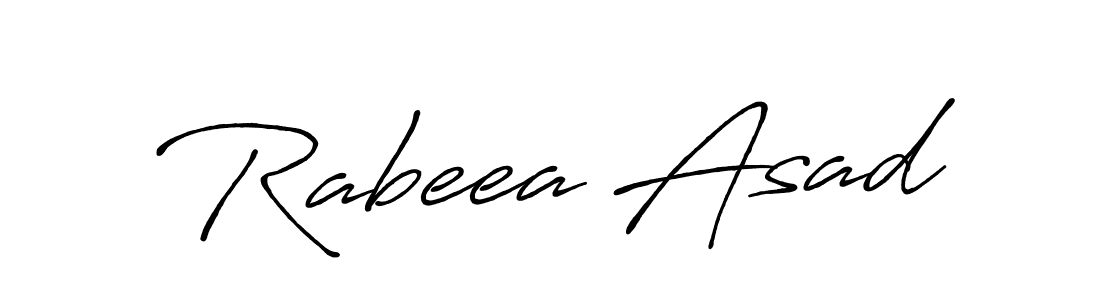 Make a short Rabeea Asad signature style. Manage your documents anywhere anytime using Antro_Vectra_Bolder. Create and add eSignatures, submit forms, share and send files easily. Rabeea Asad signature style 7 images and pictures png