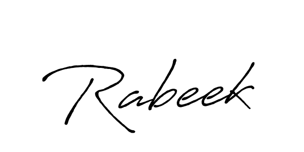 if you are searching for the best signature style for your name Rabeek. so please give up your signature search. here we have designed multiple signature styles  using Antro_Vectra_Bolder. Rabeek signature style 7 images and pictures png